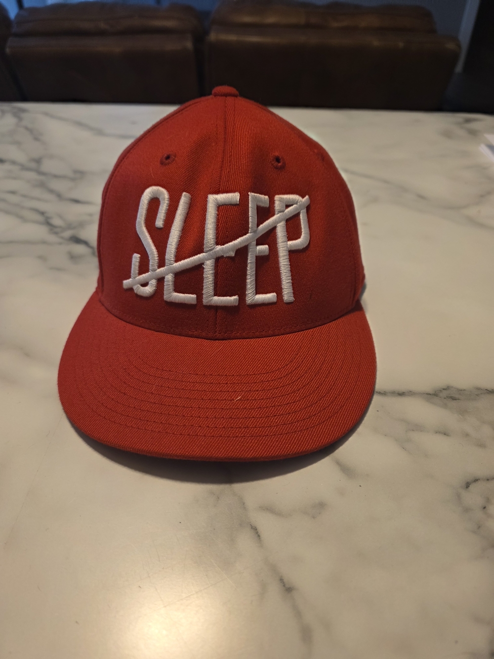 flag nor fail Red 'SLEEP' Embroidered Snapback Hat